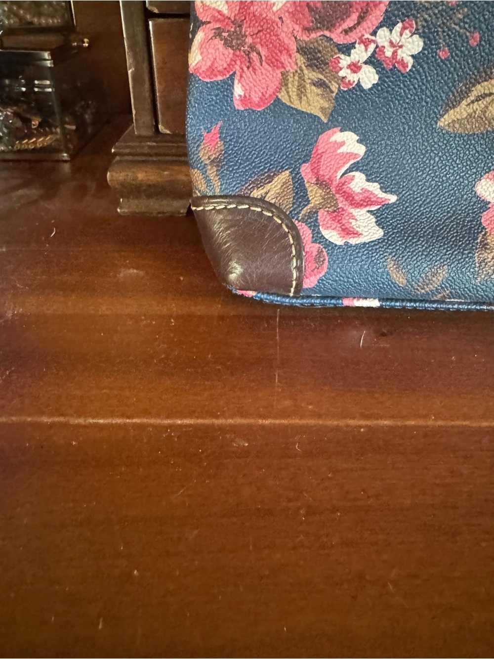 Dooney & Bourke Navy Crossbody with Pink Floral Print - Picture 3 of 3